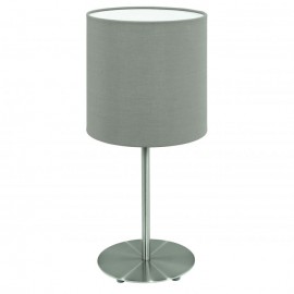 Eglo-PASTERI Table Lamp 1X60W E27 Satin Nickel With White Colour Shade Or Taupe Shade